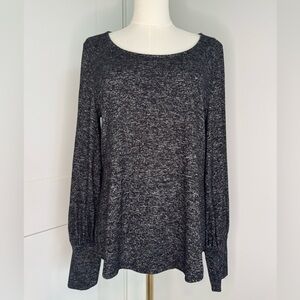 White House Black Market Charcoal Knit Top